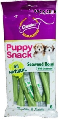 Gnawlers PUPPY SNACK SEAWEED BONE WITH SEAWEED FOR DOGS/PUPPIES , TREATS Chicken Dog Treat(50 g, Pack of 6)