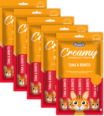 Drools Creamy Lickable Treat Bonito and Tuna Cat Treat(75 g, Pack of 5)