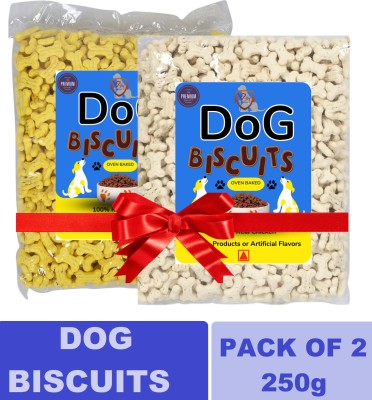 VJOY Tasty Oven Baked Biscuits Egg and Milky Flavor and Crunchy for all Breed Dogs Egg, Milk Dog Treat(500 g)