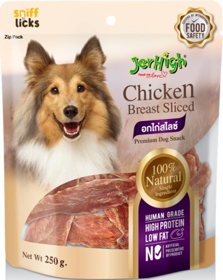 jerhigh Jerhigh KSY Jerky Dog Treats, Chicken Breast Slice (2 x 250gm) By Sniff N Licks Chicken Dog Treat(0.5 kg, Pack of 2)
