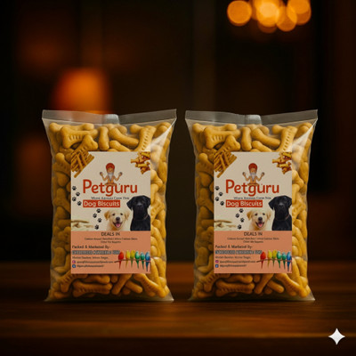 pet guru Chicken Flavor Adult Dog Biscuit Pack of 2,Combo Pack(1kg+1kg)-All Breed Formula Chicken Dog Treat(2 kg, Pack of 2)