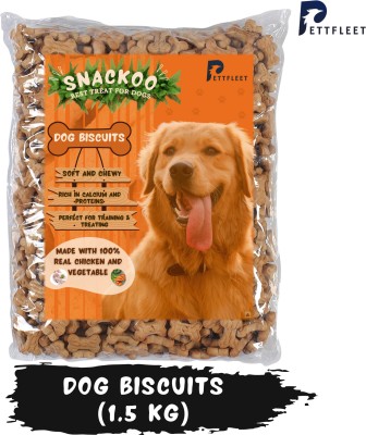 PETTFLEET Snackoo Dog Pet Food Calcium Treat Healthy Chicken Adult Dog Biscuits Chicken Dog Treat(1.5 kg)