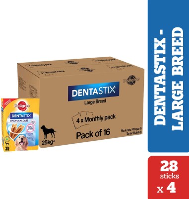 PEDIGREE Dentastix Large Breed Chicken Dog Treat(4.32 kg, Pack of 16)