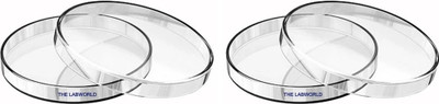 THE LABWORLD Glass Reusable Petri Dish(100 mm Pack of 2)