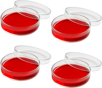 LABXPORT Glass Reusable Petri Dish(75 mm Pack of 4)