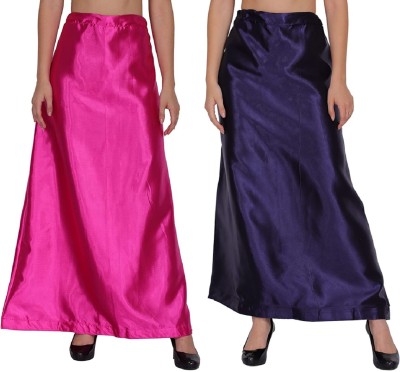 Guddan GD-6013-Magenta-Navy Pure Satin Petticoat(Free)