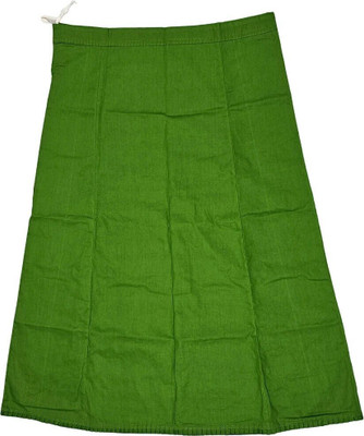 Belizs Dark Grass Green Pleated Pure Cotton Petticoat(XL)