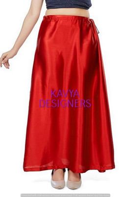 Aarvi styles RED NH COLOURPETTICOAT29 Pure Satin Petticoat(Free)