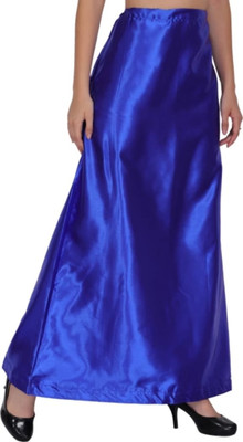 FZA Fashion Blue satin petticoat Satin Blend Petticoat(Free)
