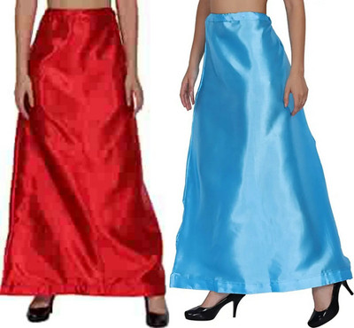KAVYA DESIGNERS COMBO SATIN PETTICOAT ST100 Pure Satin Petticoat(Free)
