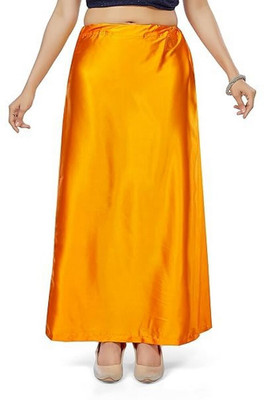 KAVYA DESIGNERS Orange Satin Petticoat11 Pure Satin Petticoat(Free)