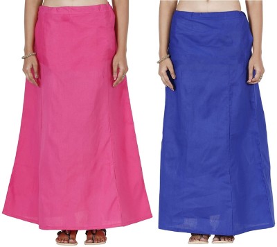 Guddan GD-1116-GajriPink-Blue Pure Cotton Petticoat(Free)