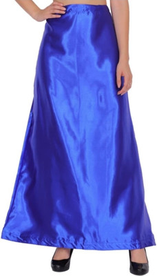 LLS FASHION Blue colour satin blend petticoat for women Pure Cotton Petticoat(Free)