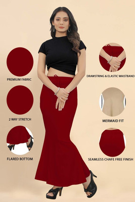 GrowMore Shapewear Maroon-XL Lycra Blend Petticoat(XL)