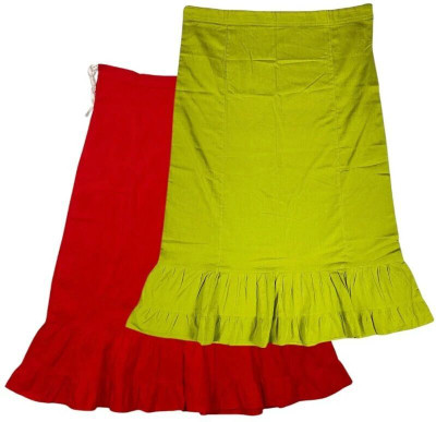Belizs Red & Citrus Green Combo Pure Cotton Petticoat(XXL)