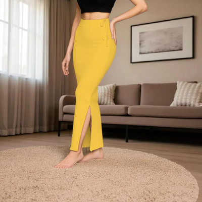 DSV ENTERPRISES Shapeware Yellow M0035 Lycra Blend Petticoat(M)