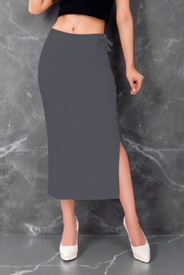 The Stanch Shapeware Dark Grey MT0039 Lycra Blend Petticoat(XXL)