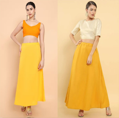 Lootnixx SP_Yellowish Orange + Yellow petticoat Combo For women L Pure Cotton Petticoat(L)
