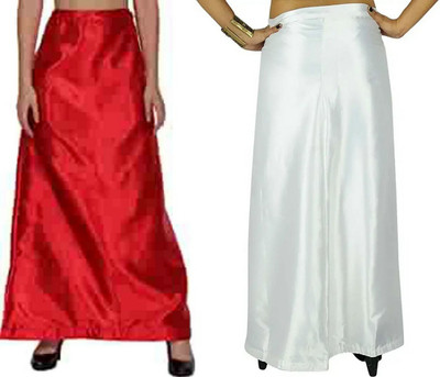 KAVYA DESIGNERS COMBO SATIN PETTICOAT ST28 Pure Satin Petticoat(Free)