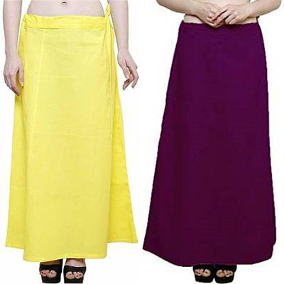 Gugaliya YELLOW-JAMUNI Pure Cotton Petticoat(Medium)