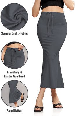 Veehaus Grey Sarees Fish Cut Shapewears Lycra Blend Petticoat(S)