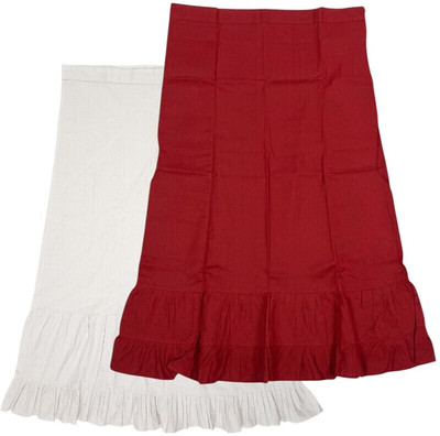 house of common White & Old Brick Combo Pure Cotton Petticoat(XXL)