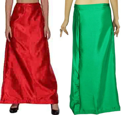 KAVYA DESIGNERS COMBO SATIN PETTICOAT ST1 Pure Satin Petticoat(Free)