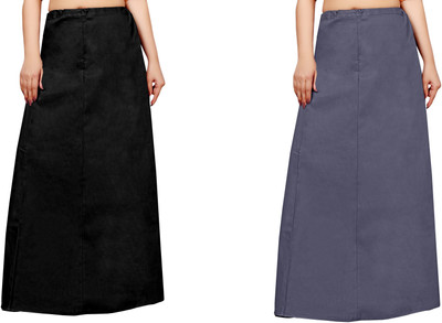 FABMORA PTC_COMBO_BLACK_GREY Pure Cotton Petticoat(Free)