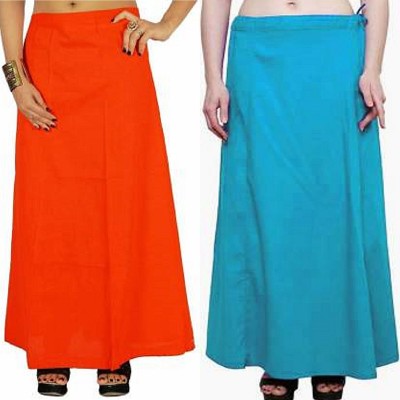 Gugaliya ORANGE-FIROZI Pure Cotton Petticoat(Medium)