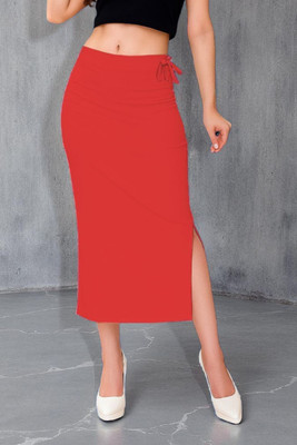 The Stanch Shapeware Red MT0039 Lycra Blend Petticoat(XL)