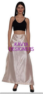 KAVYA DESIGNERS LIGHT GOLDEN YX COLOUR PETTICOAT10 Pure Satin Petticoat(Free)
