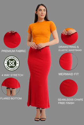 FABVIO PLUS PETI-RED Lycra Blend Petticoat(L)