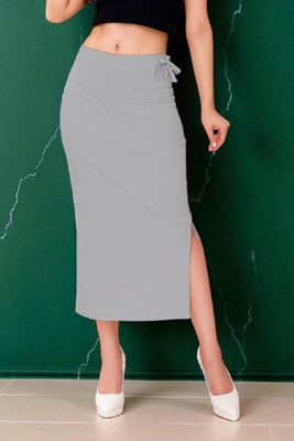 The Stanch Shapeware Light Grey MT0041 Lycra Blend Petticoat(M)