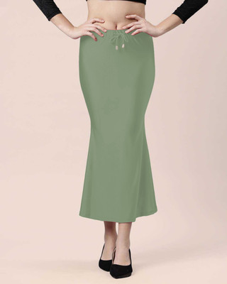 DRESQUE STORE Flared(4-Way Stretch) Saree Shapewear Olive Green Lycra Blend Petticoat(M)