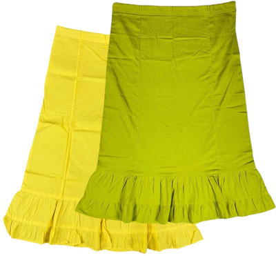 Belizs Lime & Citrus Green Combo Pure Cotton Petticoat(XXL)