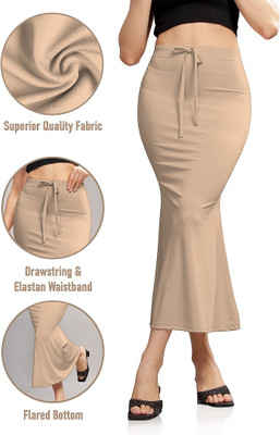 Veehaus Beige Microfiber Fishcut Flare Saree Shapewear,Petticoat Lycra Blend Petticoat(XXL)
