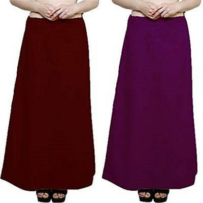 Gugaliya MAROON-JAMUNI Pure Cotton Petticoat(Medium)