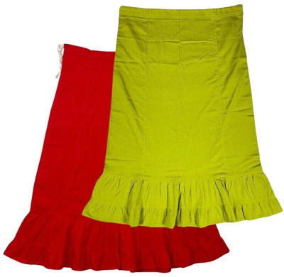 house of common Red & Citrus Green Combo Pure Cotton Petticoat(XL)