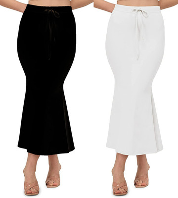 ALYNE BLACK-COMBO-FISHCUT-WHITE-BLACK Lycra Blend Petticoat(L)