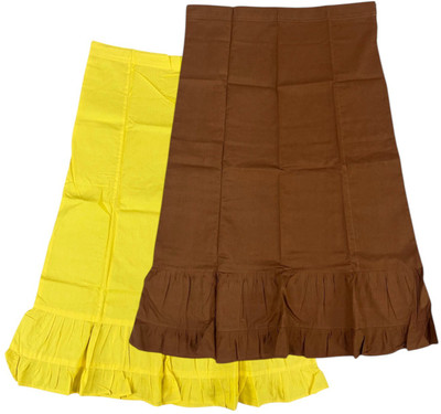 Belizzi Paridhan Lime & Otter Brown Combo Pure Cotton Petticoat(XXL)