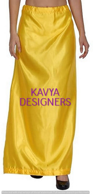 Aarvi styles LADOO YELLOW HN COLOURPETTICOAT55 Pure Satin Petticoat(Free)