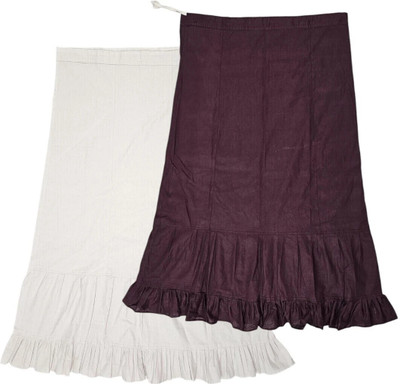 house of common White & Dark Sangria Combo Pure Cotton Petticoat(XXL)