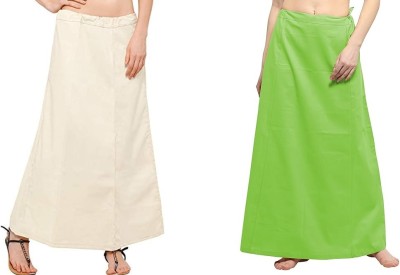 JTGEnteprises Combo Of 2 White and Green Stylish Small SIZE Special Interlocking Pure Cotton Petticoat(Small)