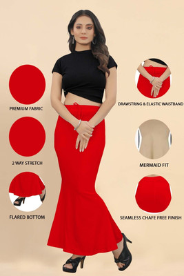 GrowMore Shapewear Red-L Lycra Blend Petticoat(L)