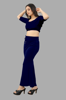 house of common AC.B._Fish_Navy Blue_S_Saree Shapewear shapewear petticoat For Women Lycra Blend Petticoat(S)