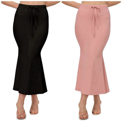k j fashion SW-BLACK & PINK Lycra Blend Petticoat(M)