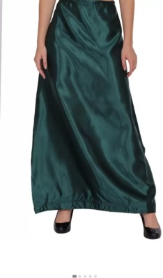 Ah faishion Dark green petticoat Satin Blend Petticoat(Free)