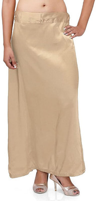 ZishanFab Women Satin Silk Petticoat Inskirt Saree Petticoats Underskirt Beige Satin Blend Petticoat(L)