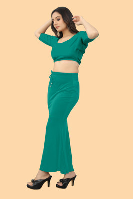 Ozberk Creation B.L.U__Fish_turquoise green_L_Saree Shapewear shapewear petticoat For women Lycra Blend Petticoat(L)