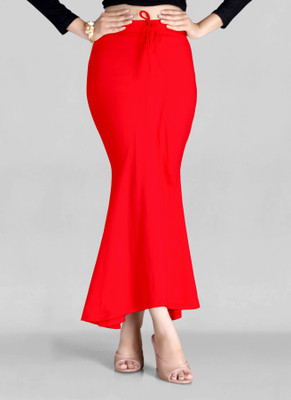 SCUBE DESIGNS Flared Saree Shapewear Red (M) Lycra Blend Petticoat(M)